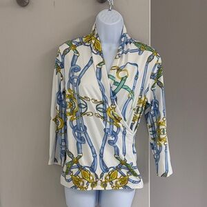 J McLaughlin Chain Print Blouse